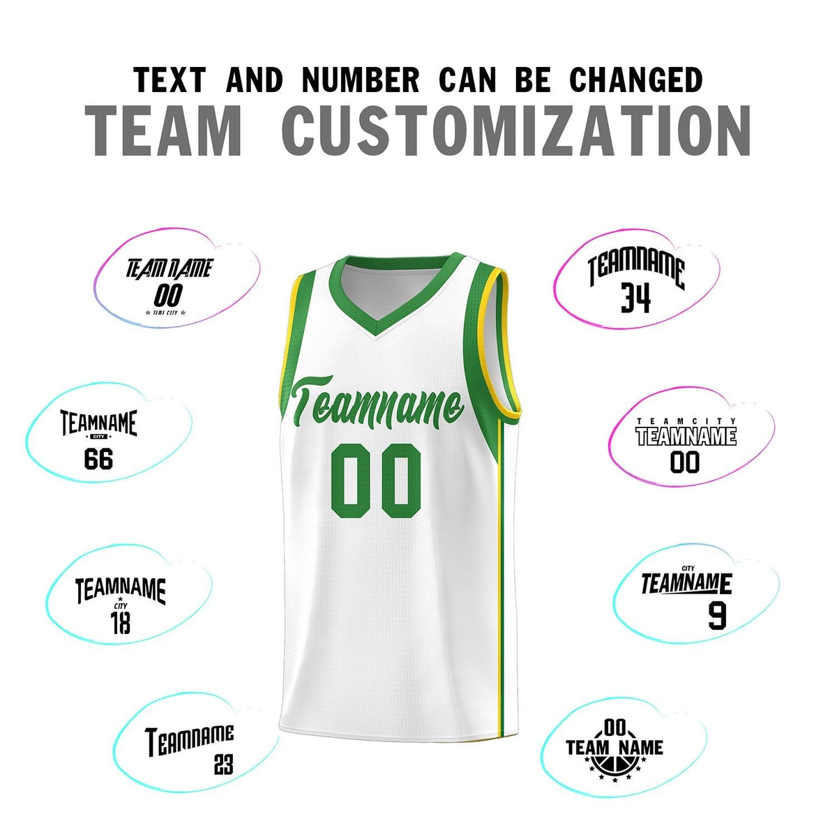 Custom Neon Green Navy-White Side Two-Tone Classic Sports Uniform Basketball Jersey |KXKSHOP
