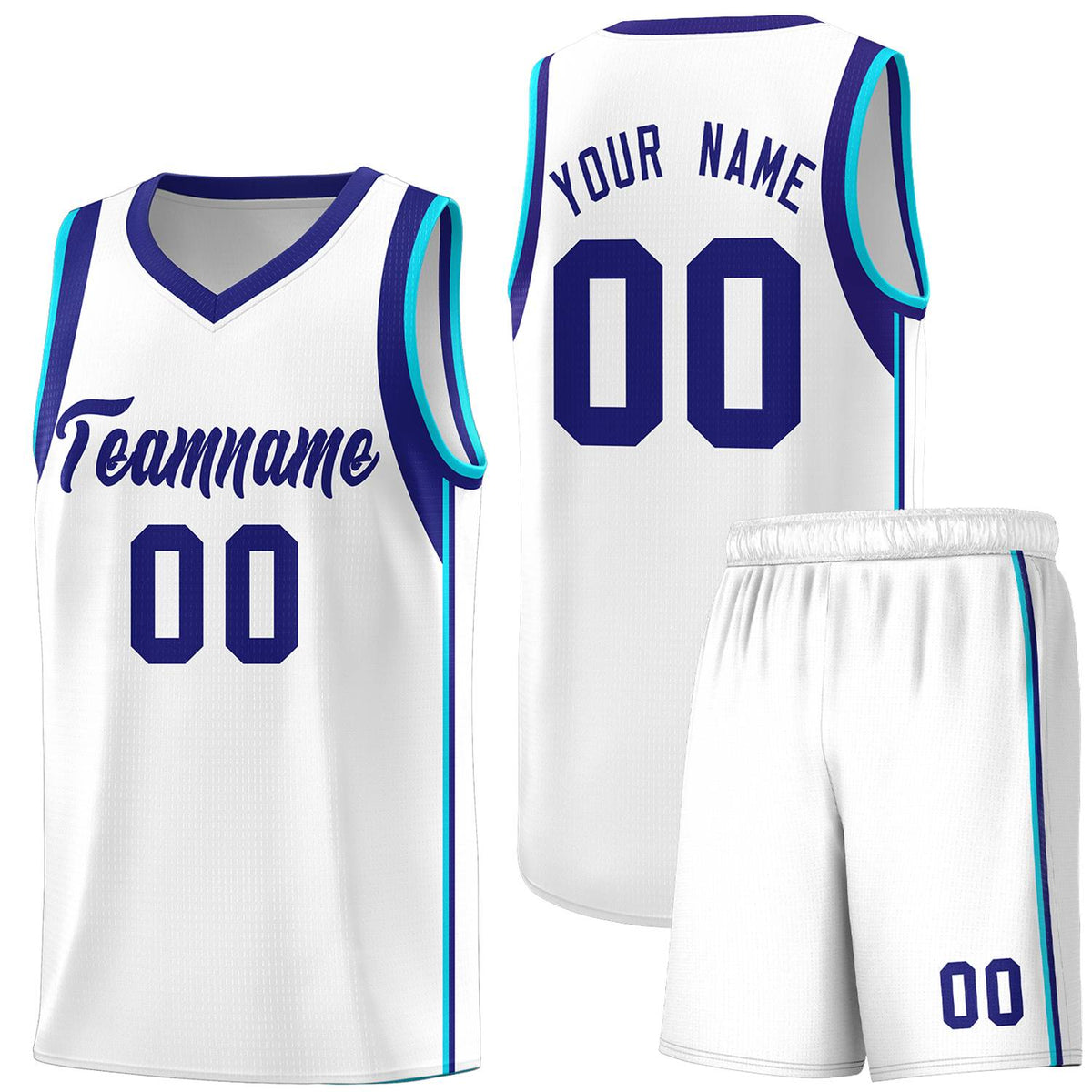 Custom Neon Green Navy-White Side Two-Tone Classic Sports Uniform Basketball Jersey |KXKSHOP