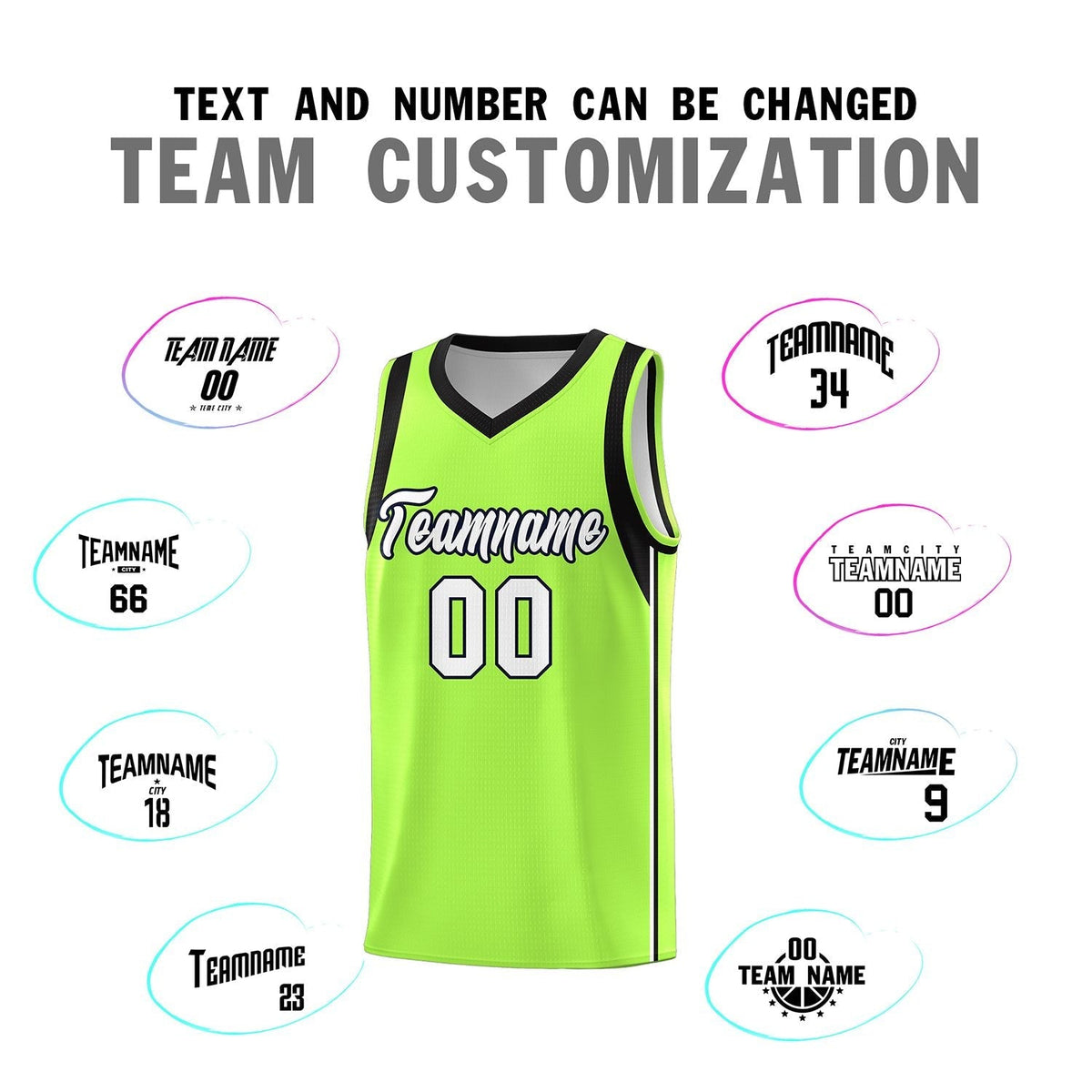 Custom Neon Green Navy-White Side Two-Tone Classic Sports Uniform Basketball Jersey |KXKSHOP