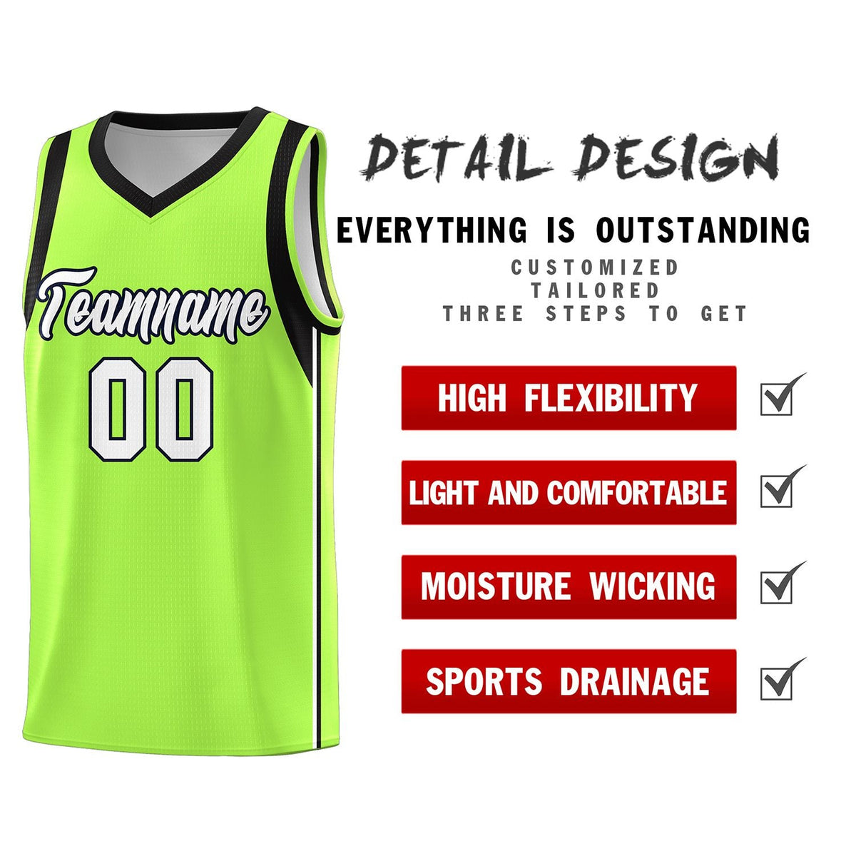 Custom Neon Green Navy-White Side Two-Tone Classic Sports Uniform Basketball Jersey |KXKSHOP