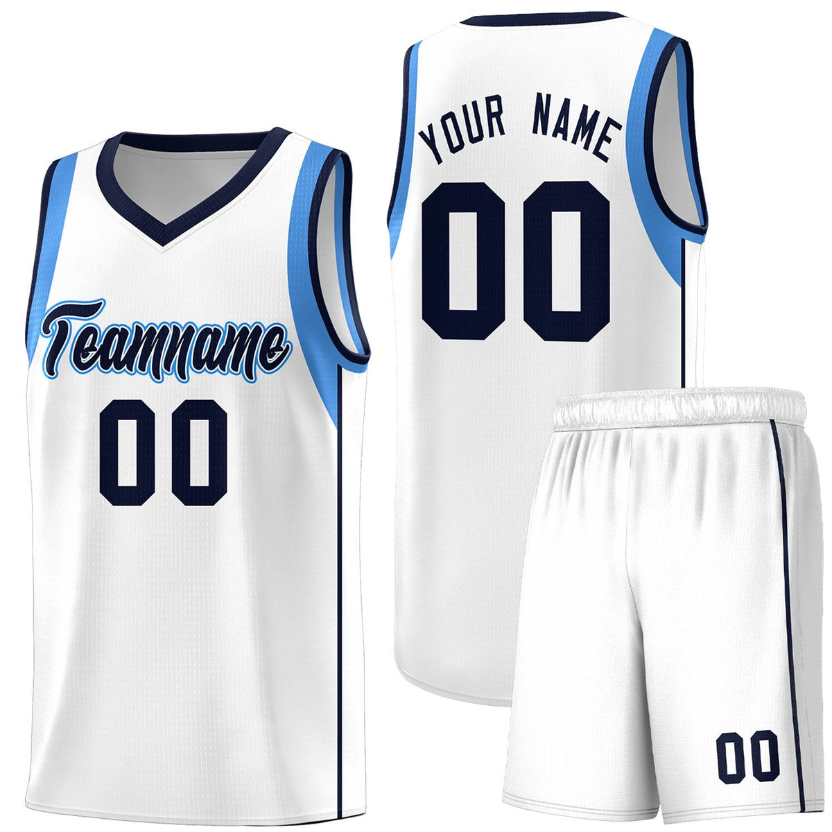 Custom Neon Green Navy-White Side Two-Tone Classic Sports Uniform Basketball Jersey |KXKSHOP