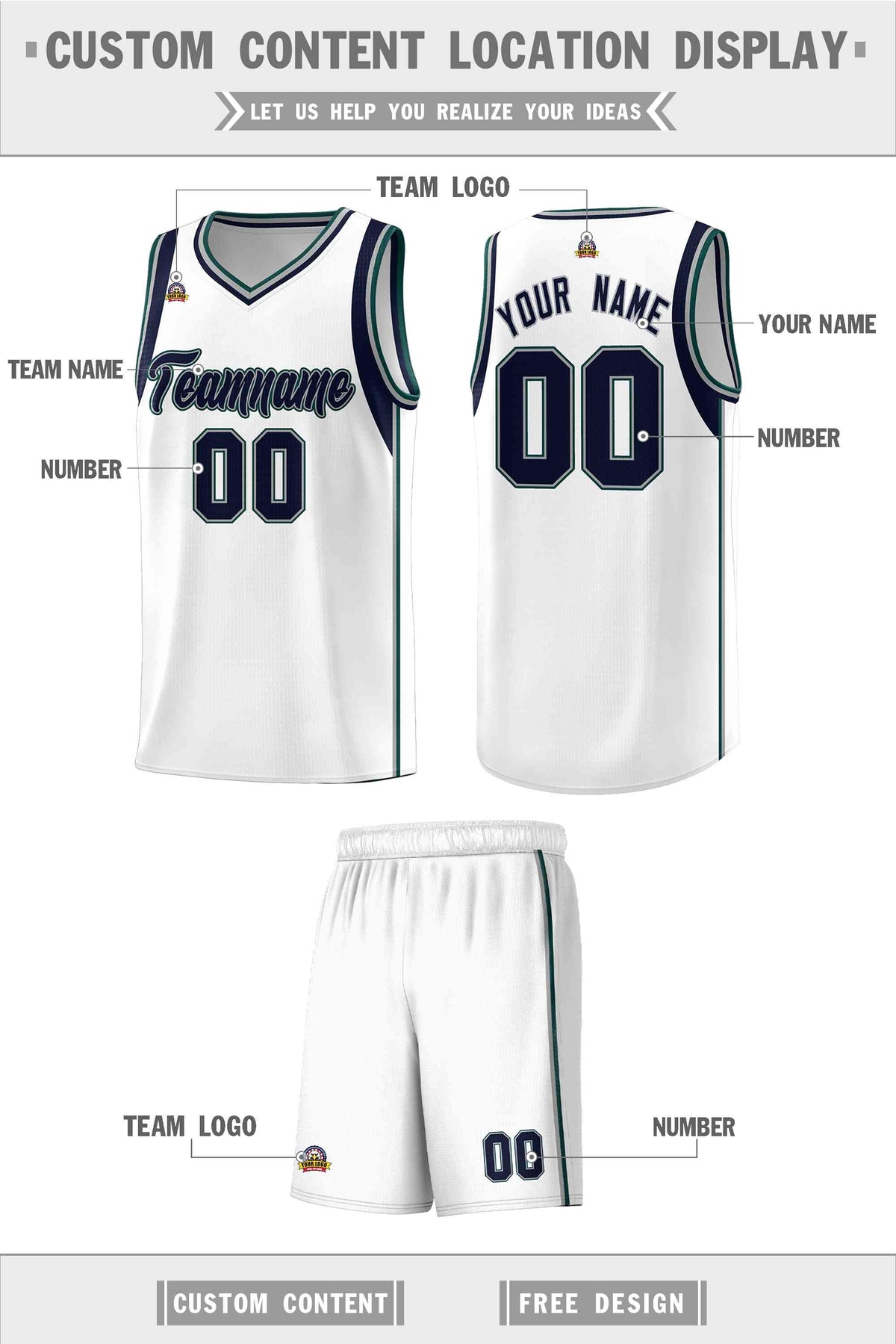 Custom Neon Green Navy-White Side Two-Tone Classic Sports Uniform Basketball Jersey |KXKSHOP