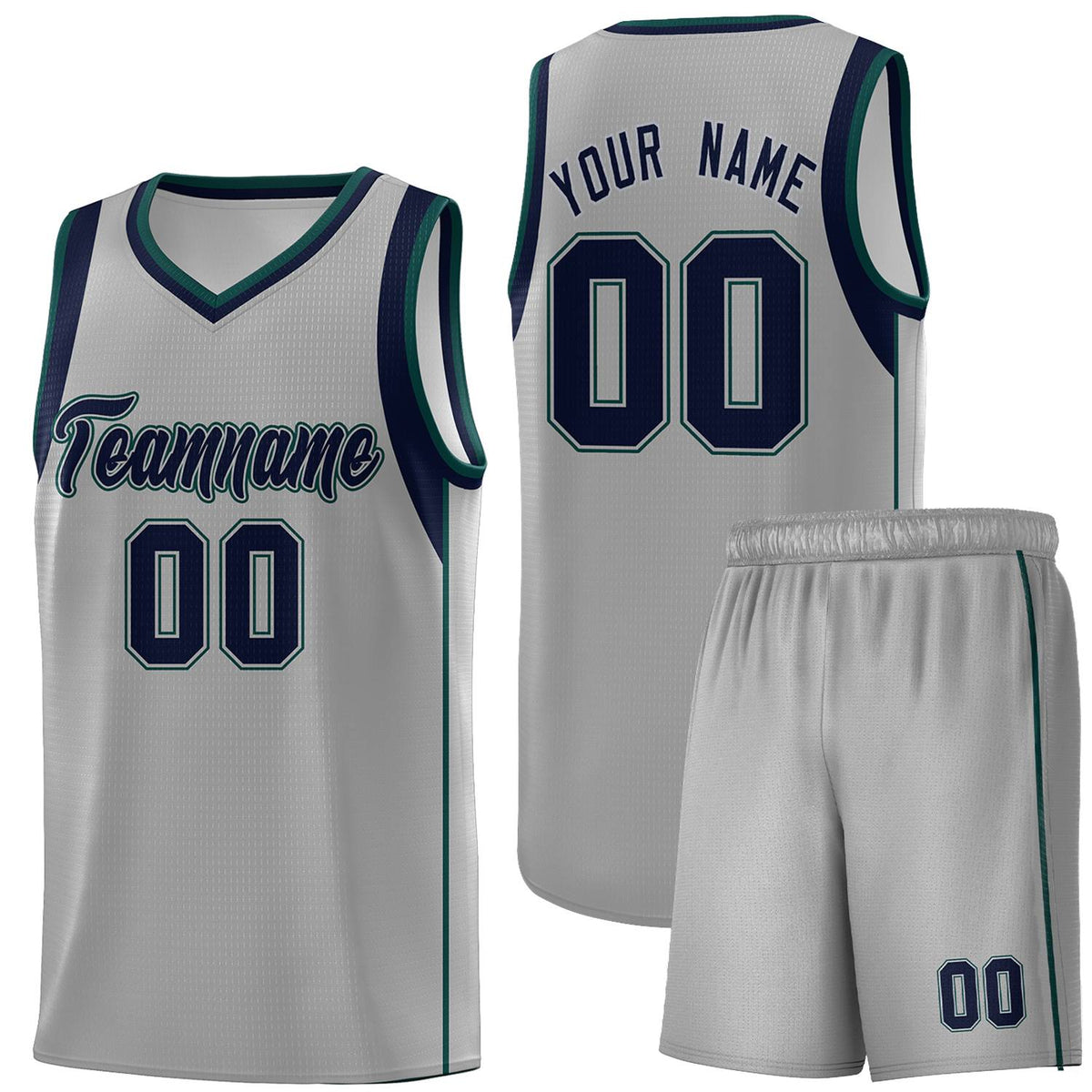 Custom Neon Green Navy-White Side Two-Tone Classic Sports Uniform Basketball Jersey |KXKSHOP