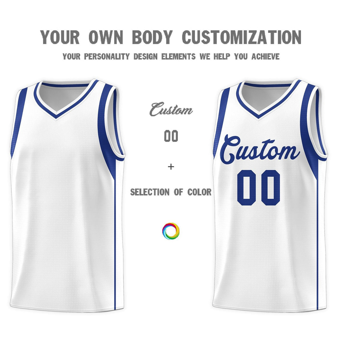 Custom Neon Green Navy-White Side Two-Tone Classic Sports Uniform Basketball Jersey |KXKSHOP