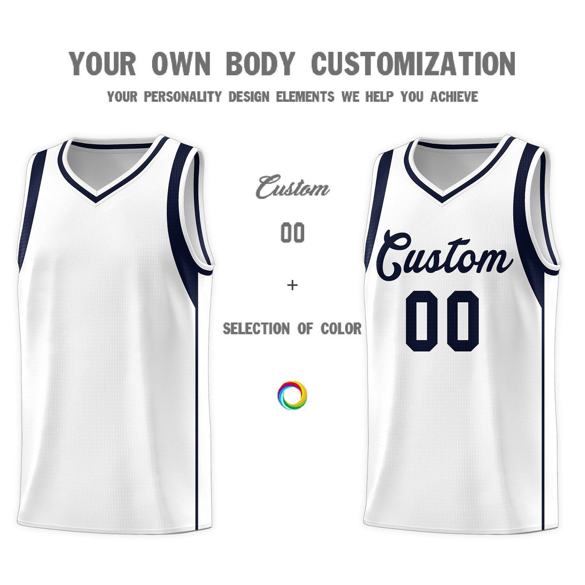 Custom Neon Green Navy-White Side Two-Tone Classic Sports Uniform Basketball Jersey |KXKSHOP