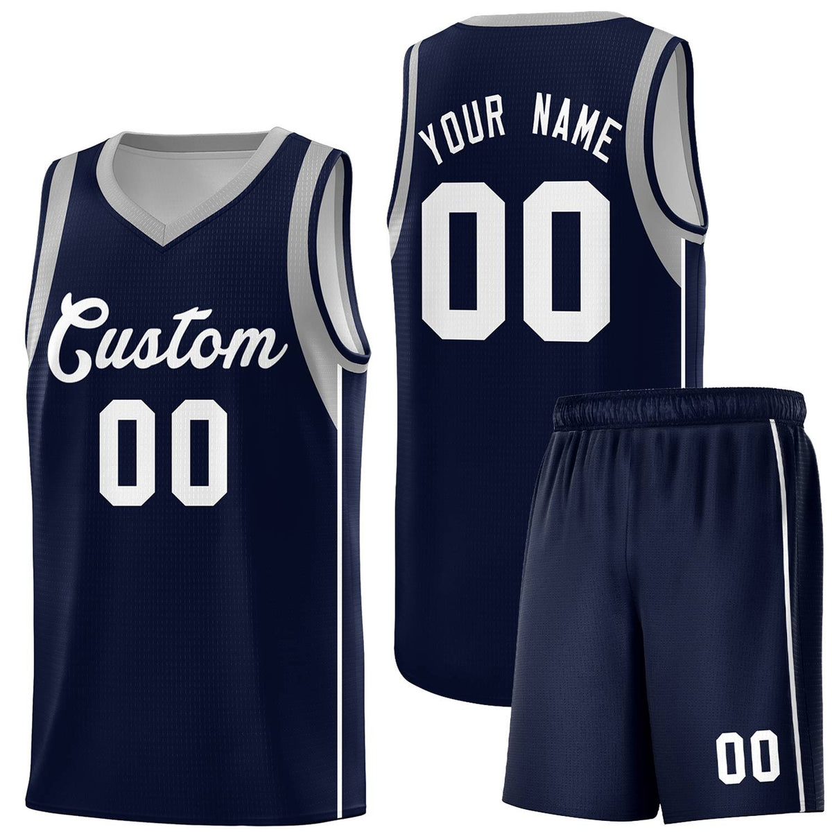 Custom Navy White Sleeve Color Blocking Classic Kits Sports Uniform Basketball Jersey |KXKSHOP