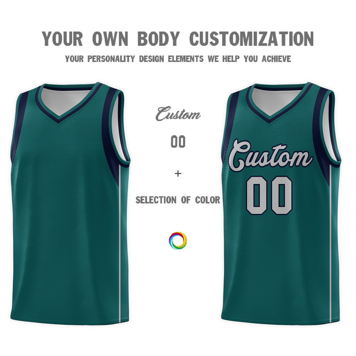 Custom Neon Green Navy-White Side Two-Tone Classic Sports Uniform Basketball Jersey |KXKSHOP