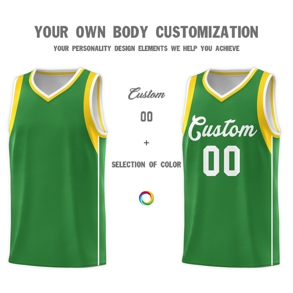 Custom Neon Green Navy-White Side Two-Tone Classic Sports Uniform Basketball Jersey |KXKSHOP