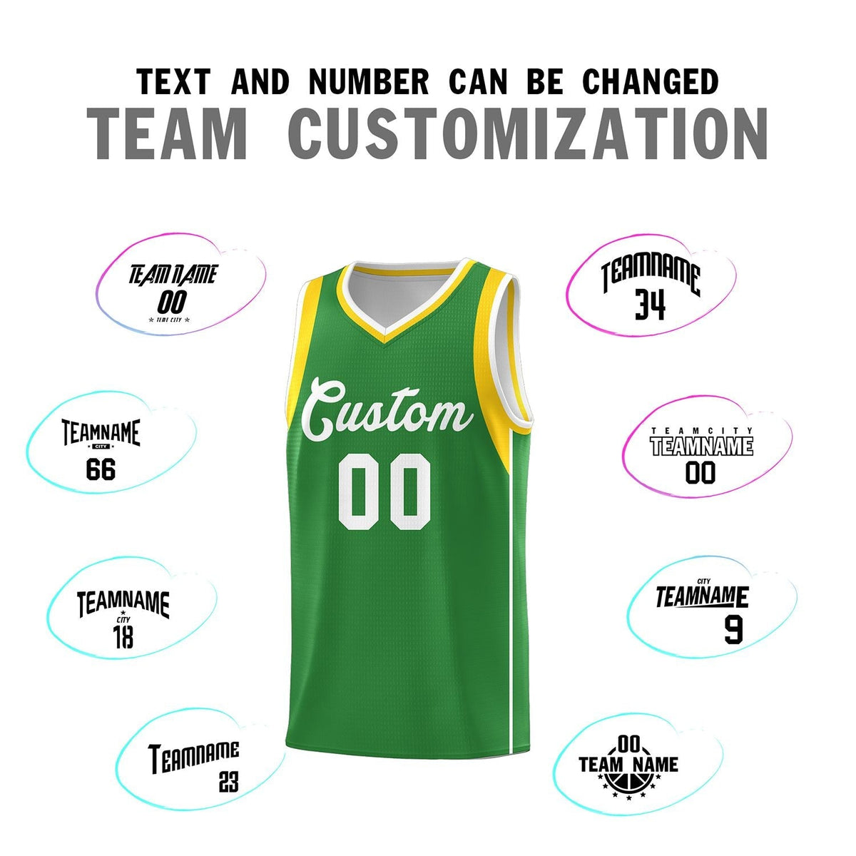 Custom Neon Green Navy-White Side Two-Tone Classic Sports Uniform Basketball Jersey |KXKSHOP
