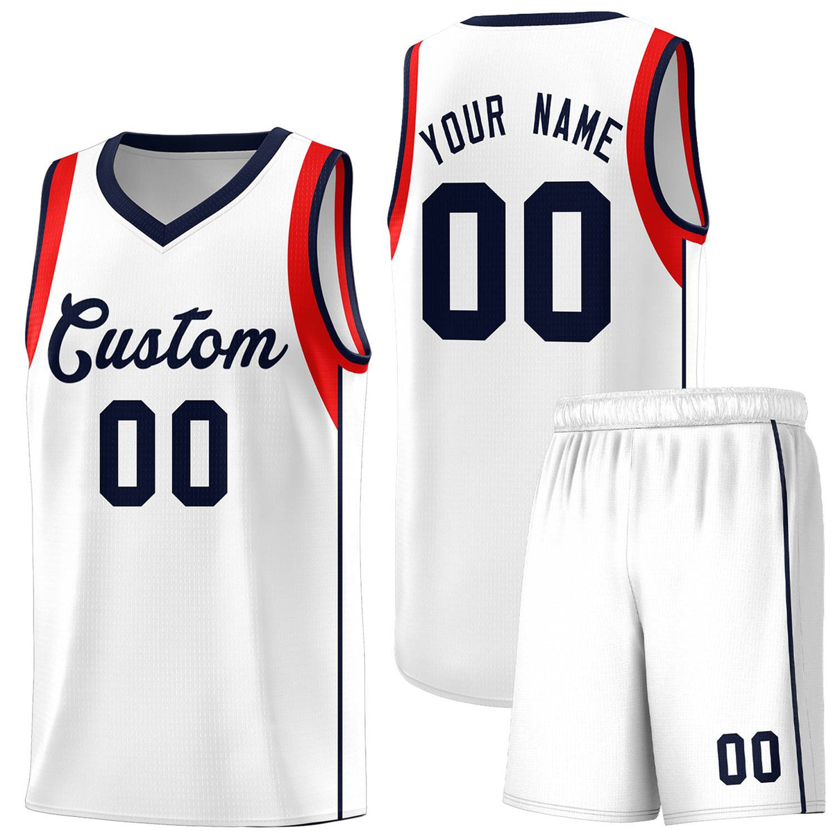 Custom White Royal Sleeve Color Blocking Classic Kits Sports Uniform Basketball Jersey |KXKSHOP