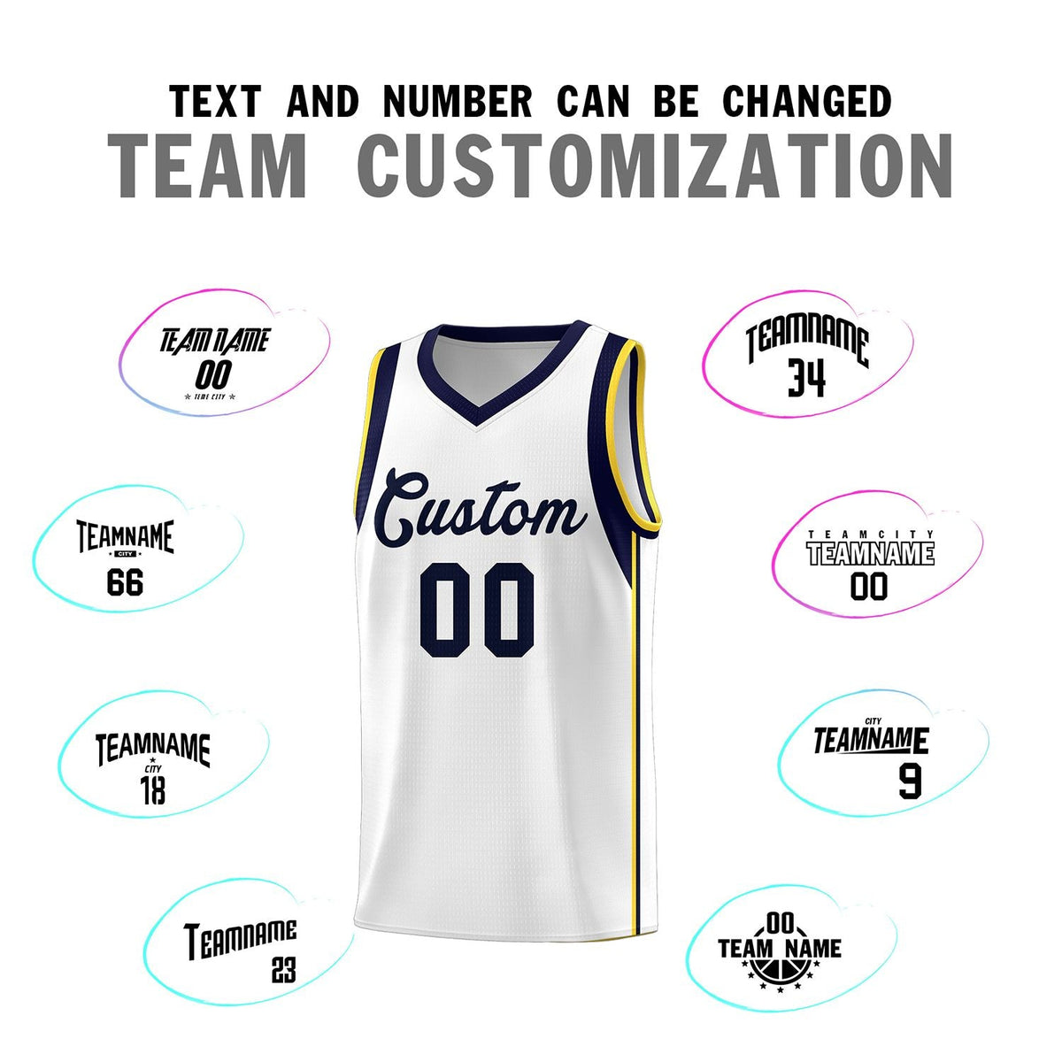Custom Neon Green Navy-White Side Two-Tone Classic Sports Uniform Basketball Jersey |KXKSHOP