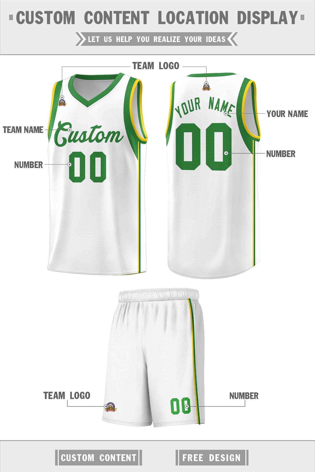 Custom Neon Green Navy-White Side Two-Tone Classic Sports Uniform Basketball Jersey |KXKSHOP