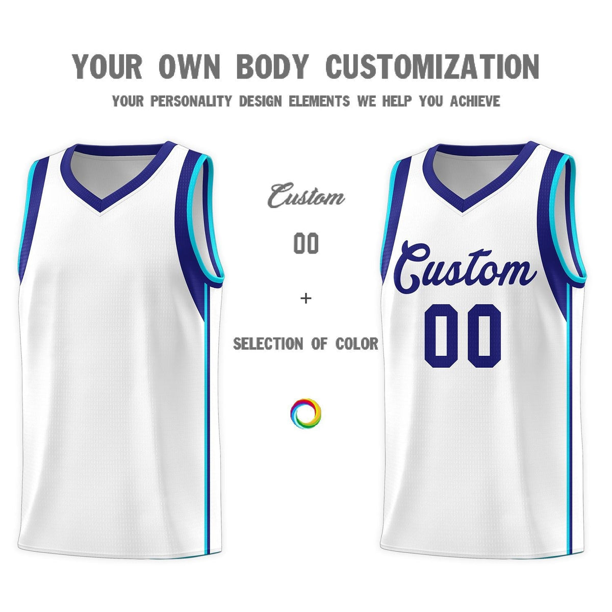 Custom Neon Green Navy-White Side Two-Tone Classic Sports Uniform Basketball Jersey |KXKSHOP