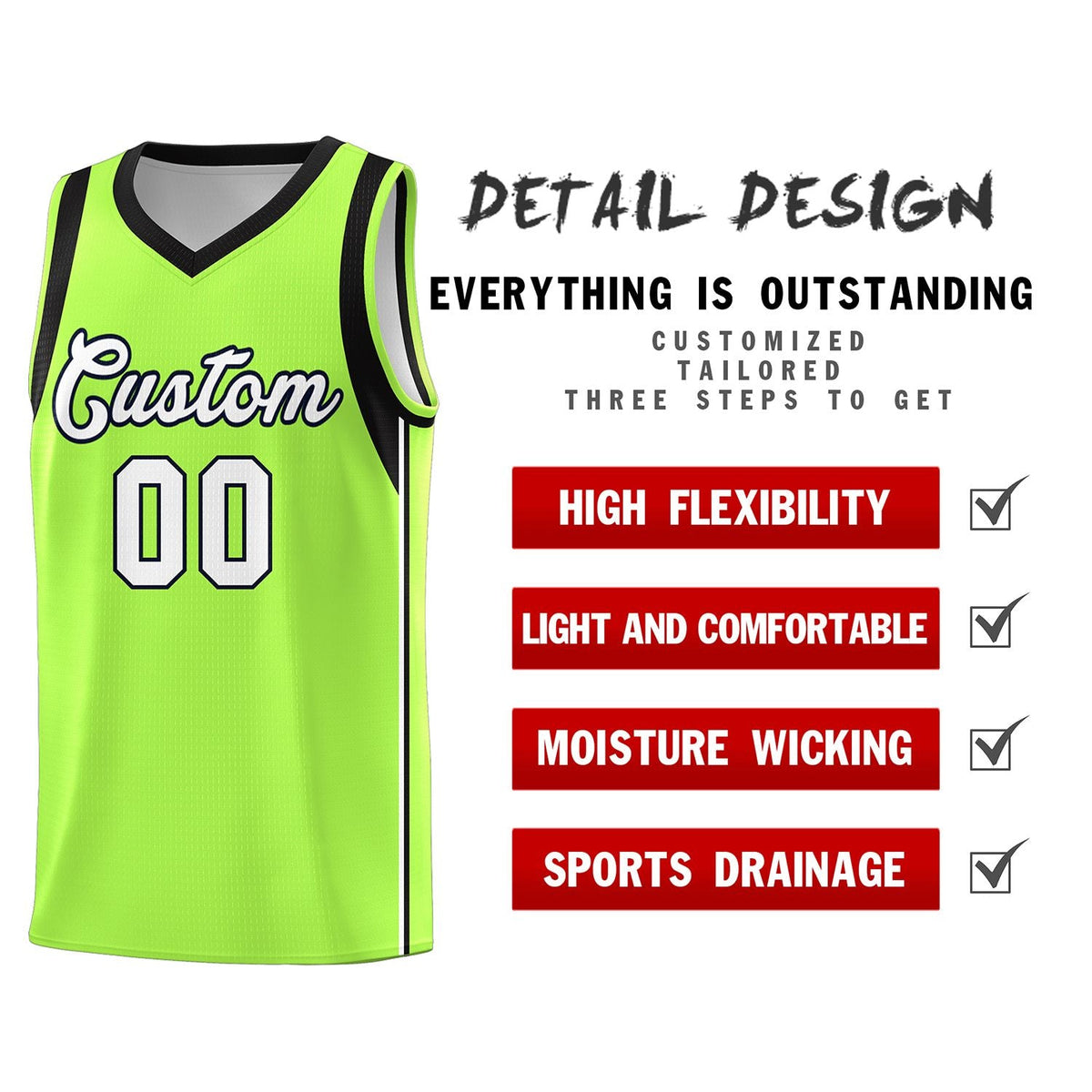 Custom Neon Green Navy-White Side Two-Tone Classic Sports Uniform Basketball Jersey |KXKSHOP