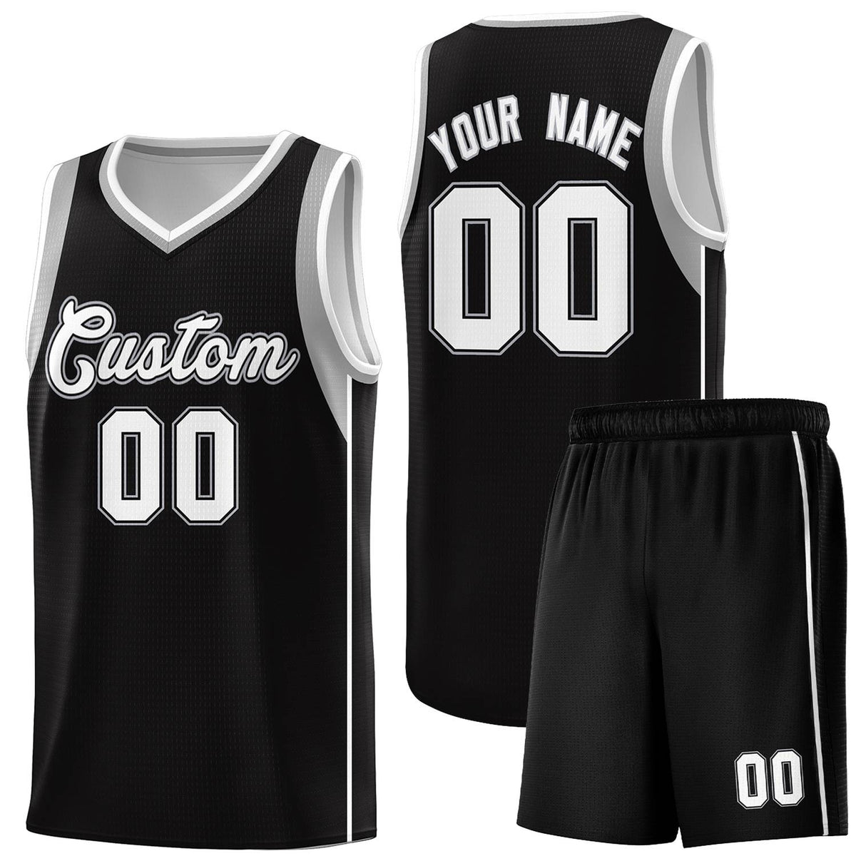 Custom Black White-Black Sleeve Color Blocking Classic Kits Sports Uniform Basketball Jersey |KXKSHOP