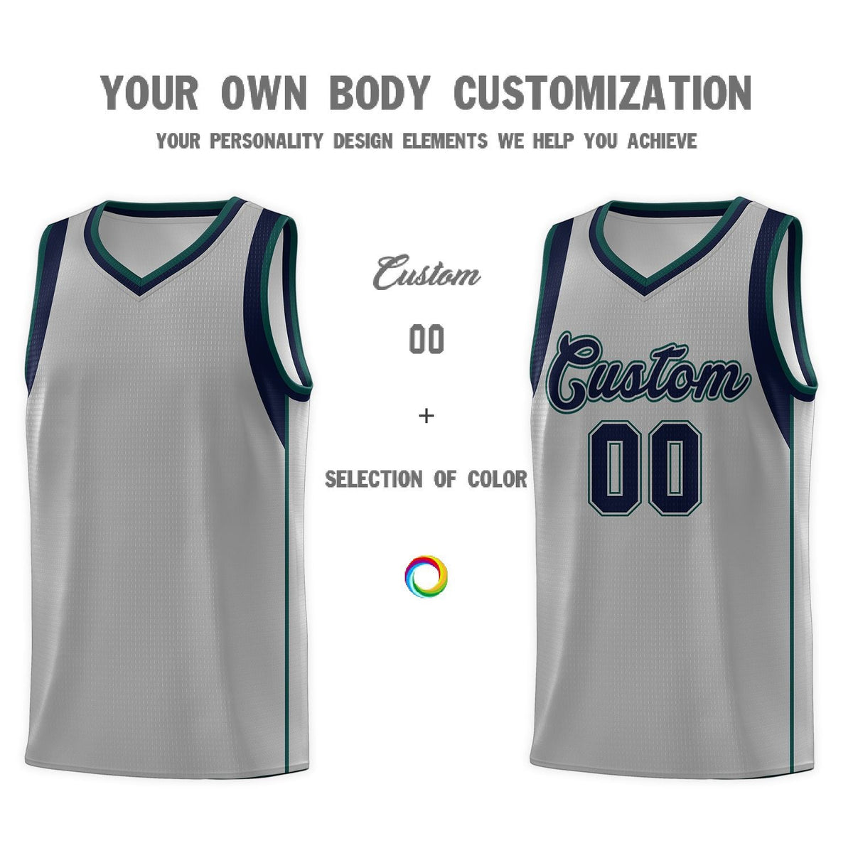 Custom Neon Green Navy-White Side Two-Tone Classic Sports Uniform Basketball Jersey |KXKSHOP