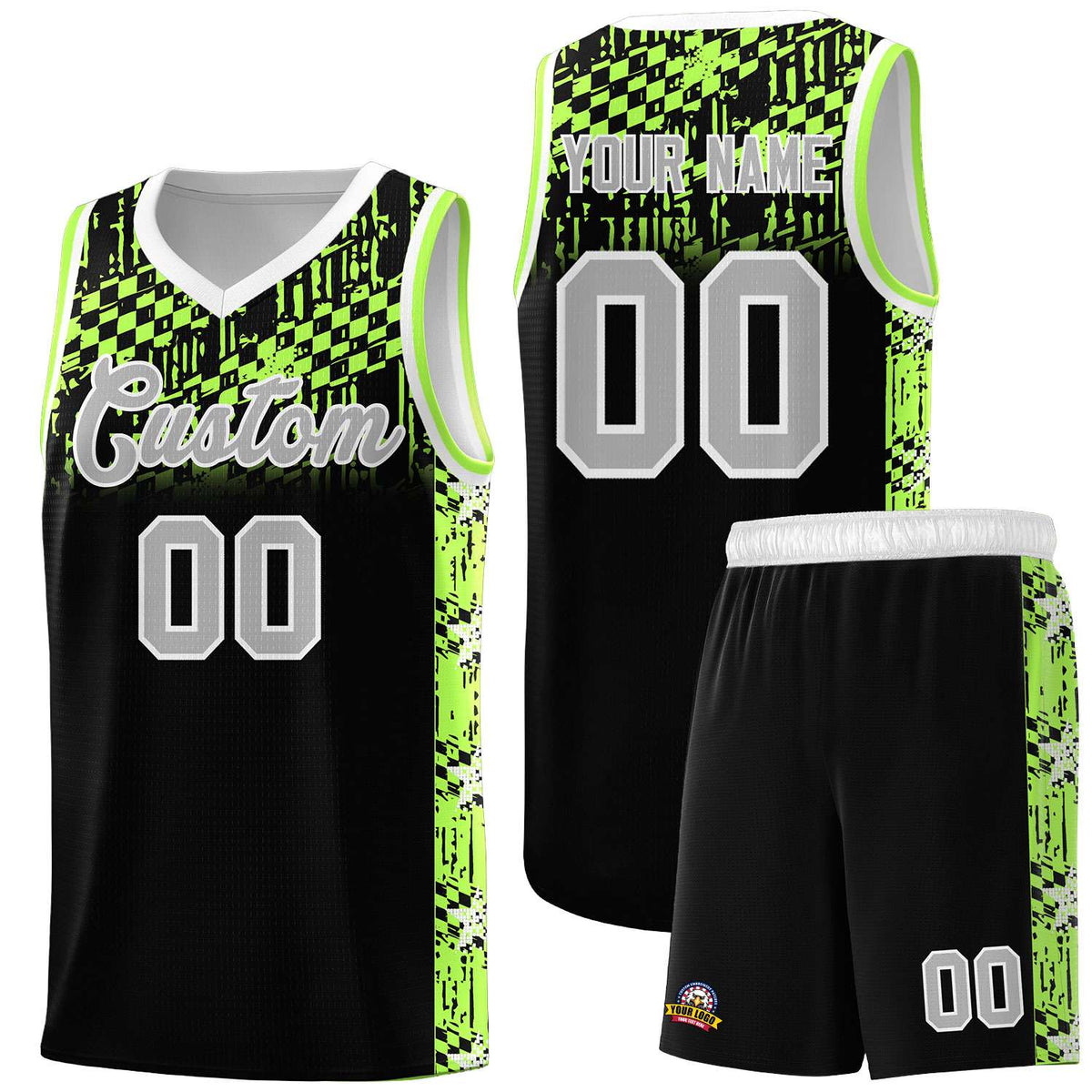 Custom Black Mosaic Stars Pattern Sports Uniform Basketball Jersey|KXKSHOP