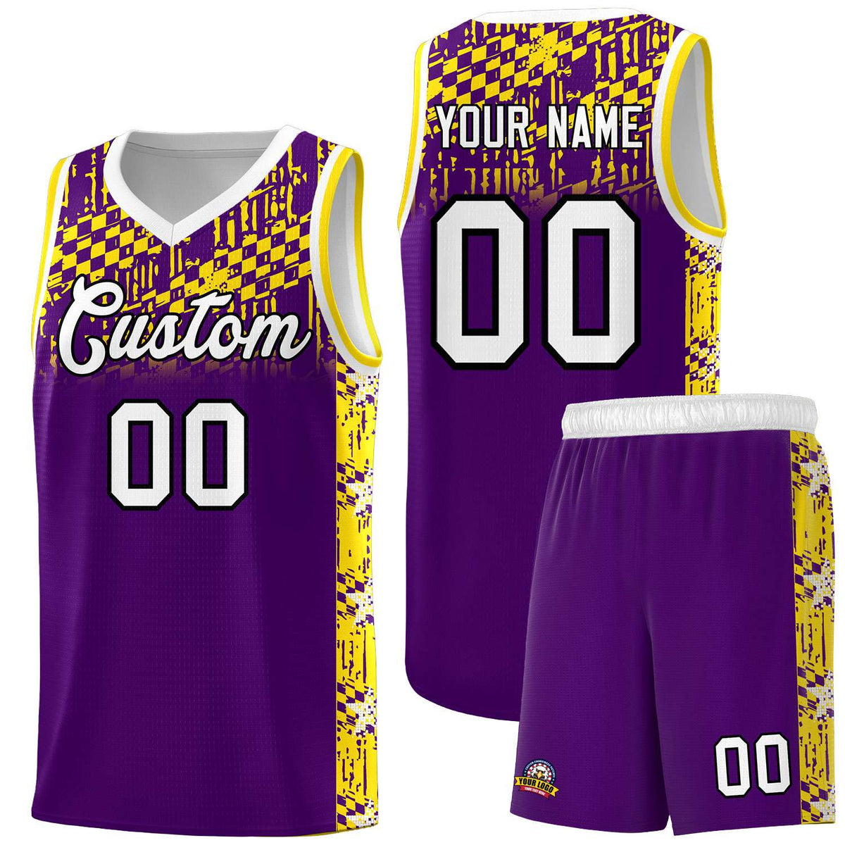 Custom Purple Mosaic Stars Pattern Sports Uniform Basketball Jersey|KXKSHOP