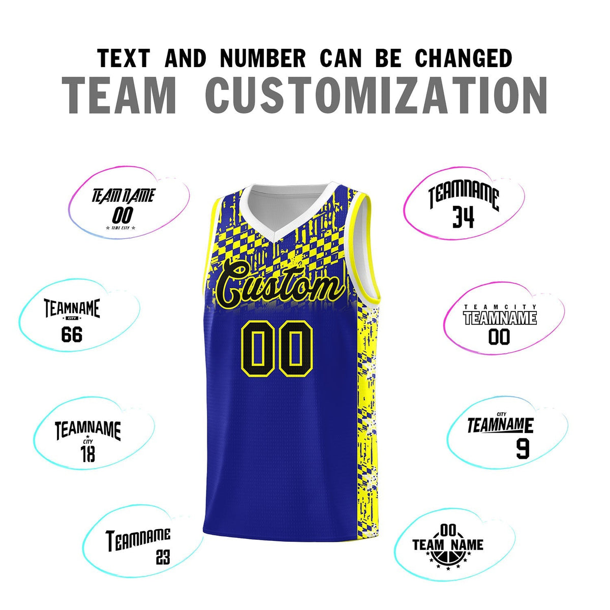 Custom Royal Mosaic Stars Pattern Sports Uniform Basketball Jersey|KXKSHOP