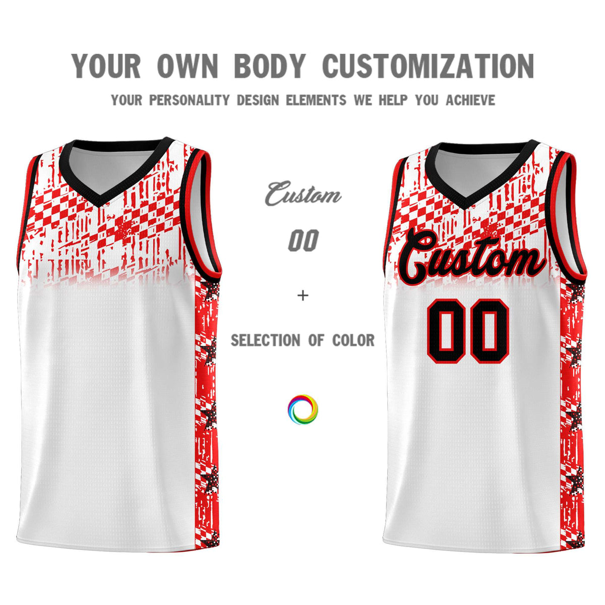 Custom White Mosaic Stars Pattern Sports Uniform Basketball Jersey|KXKSHOP