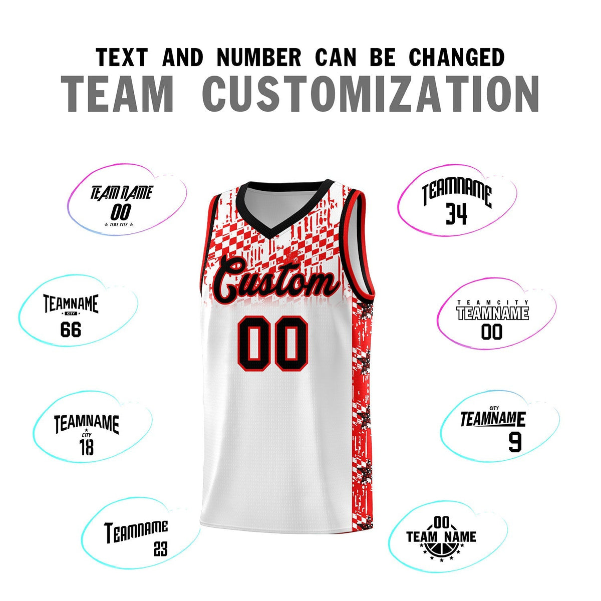 Custom White Mosaic Stars Pattern Sports Uniform Basketball Jersey|KXKSHOP