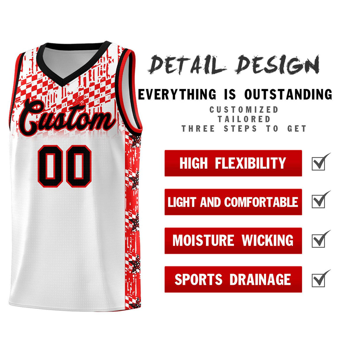 Custom White Mosaic Stars Pattern Sports Uniform Basketball Jersey|KXKSHOP