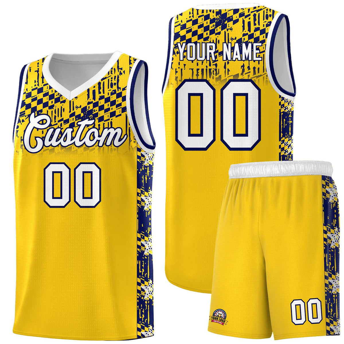 Custom Gold Mosaic Stars Pattern Sports Uniform Basketball Jersey|KXKSHOP