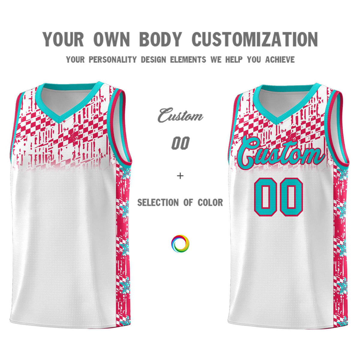 Custom White Mosaic Stars Pattern Sports Uniform Basketball Jersey|KXKSHOP