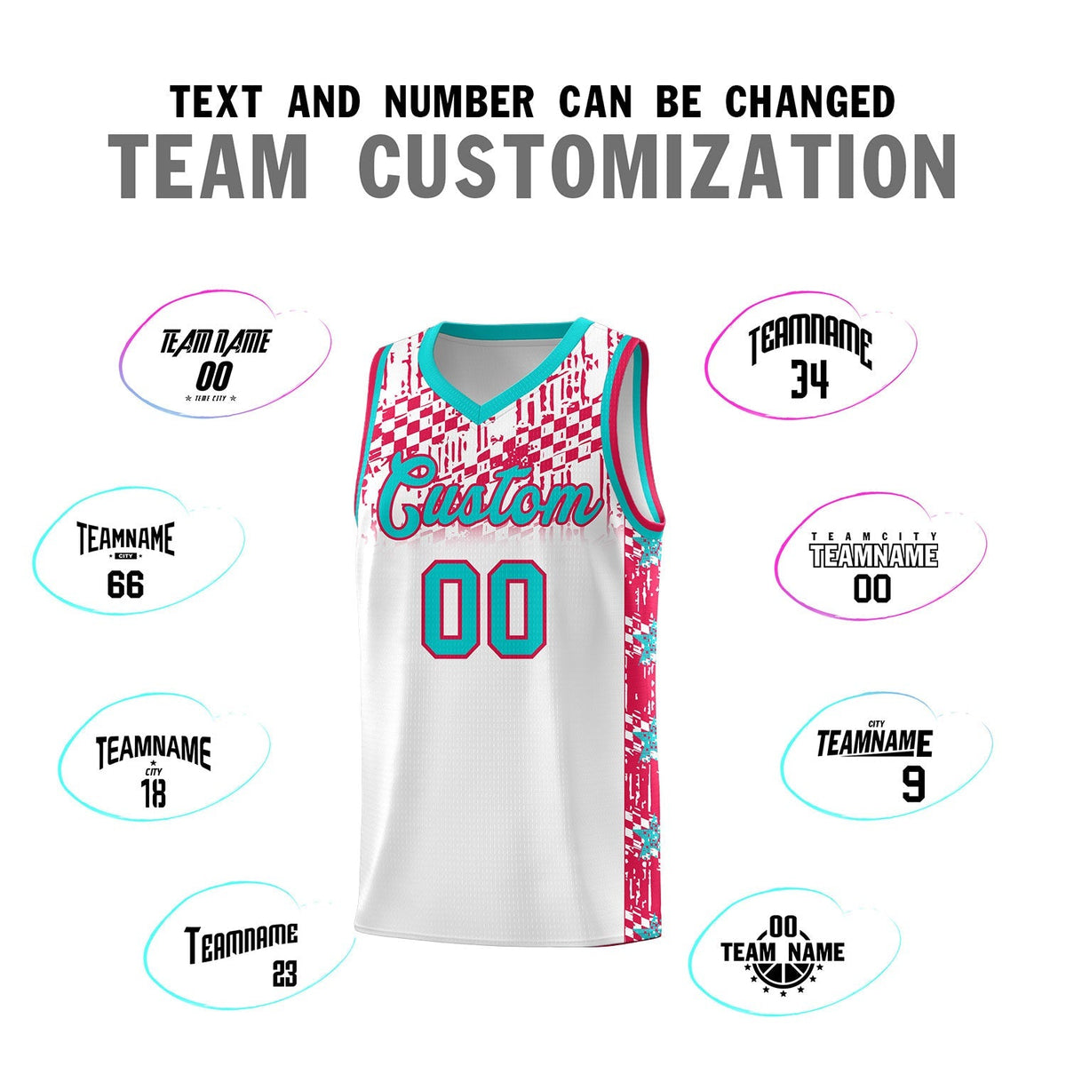 Custom White Mosaic Stars Pattern Sports Uniform Basketball Jersey|KXKSHOP