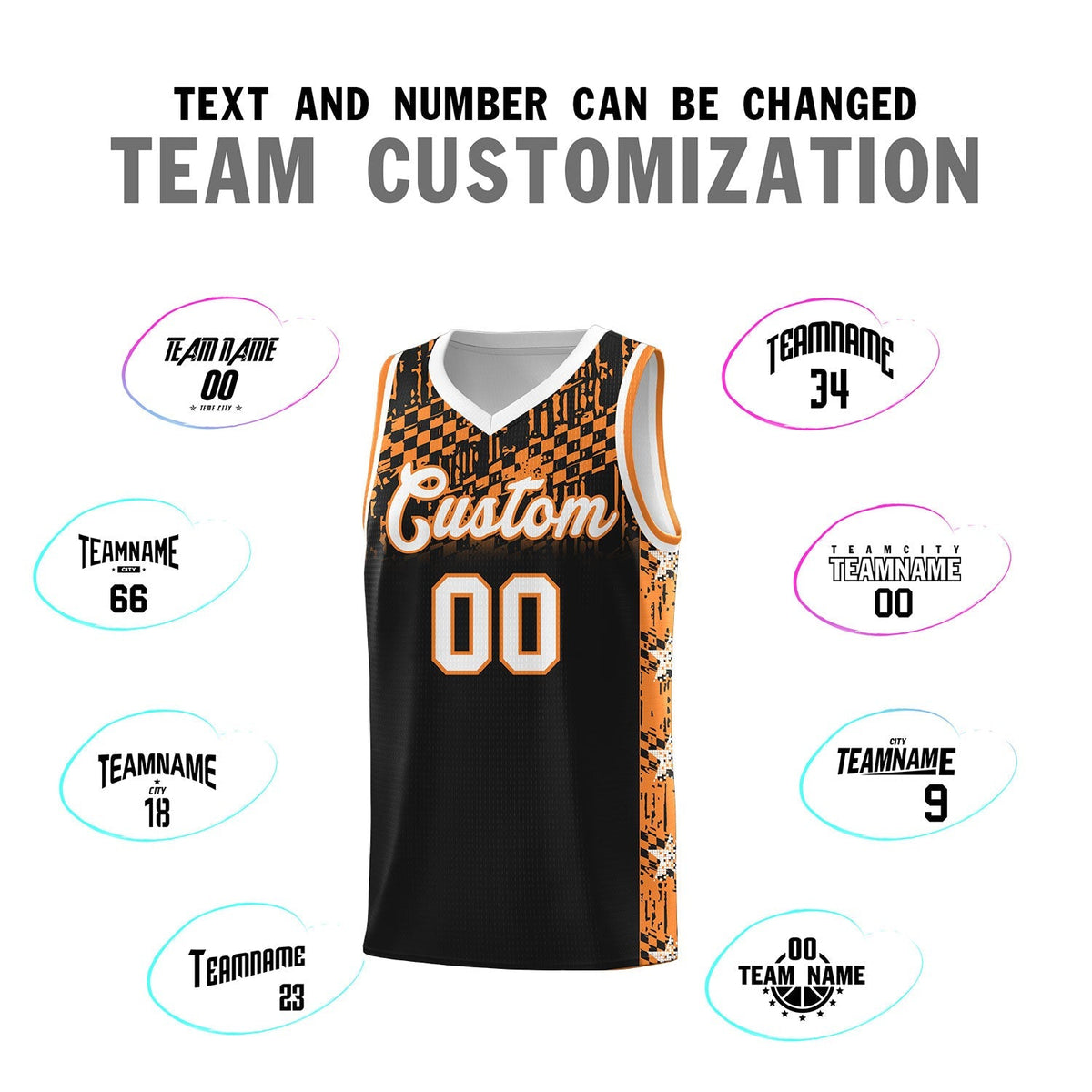 Custom Black Mosaic Stars Pattern Sports Uniform Basketball Jersey|KXKSHOP