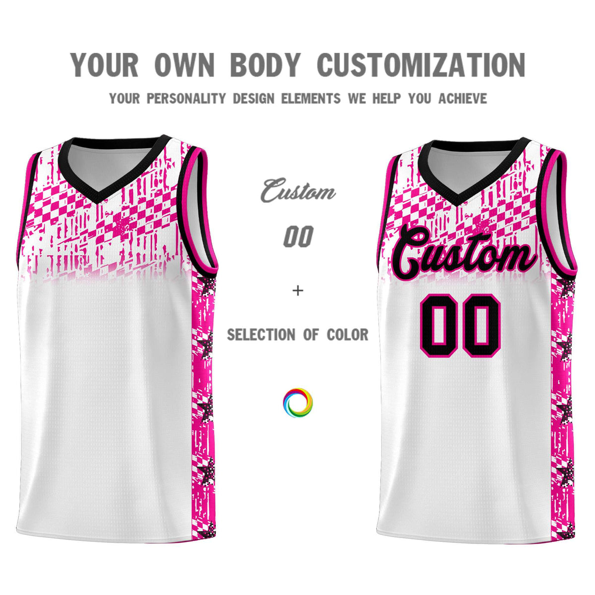 Custom White Mosaic Stars Pattern Sports Uniform Basketball Jersey|KXKSHOP