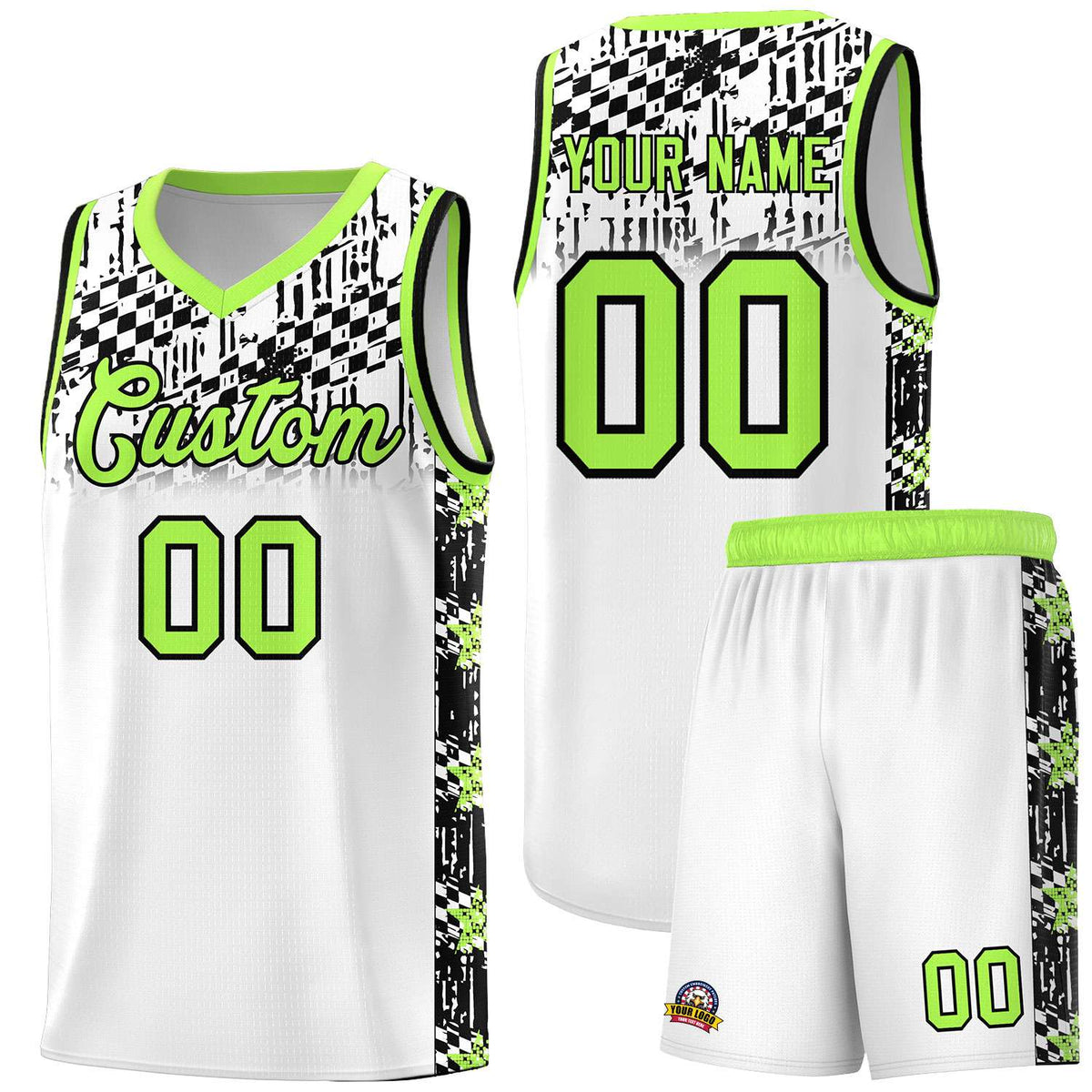 Custom White Mosaic Stars Pattern Sports Uniform Basketball Jersey|KXKSHOP