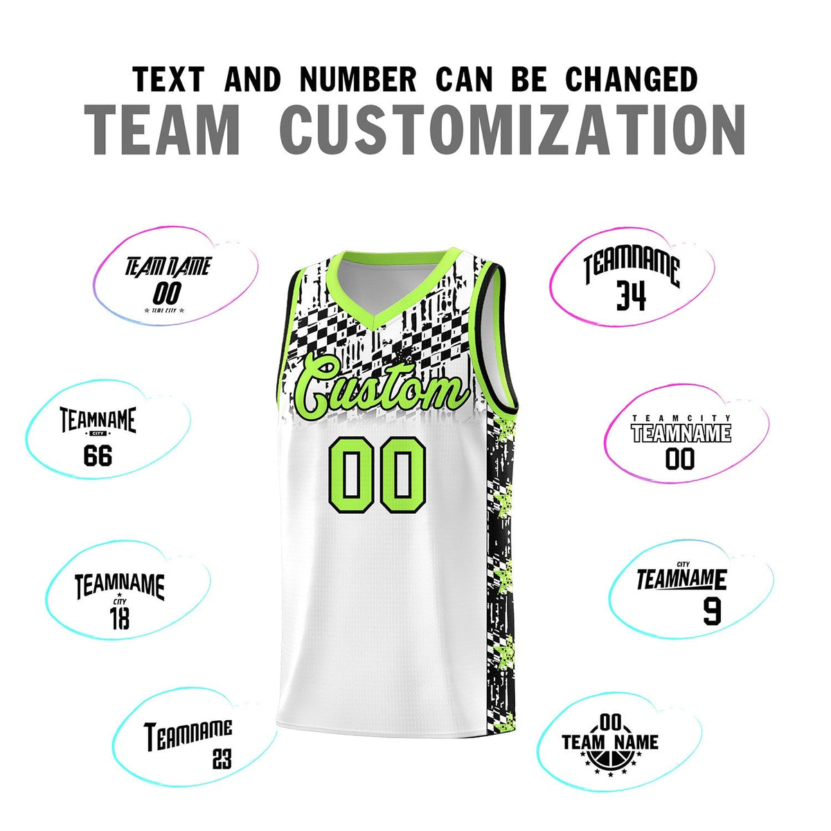 Custom White Mosaic Stars Pattern Sports Uniform Basketball Jersey|KXKSHOP