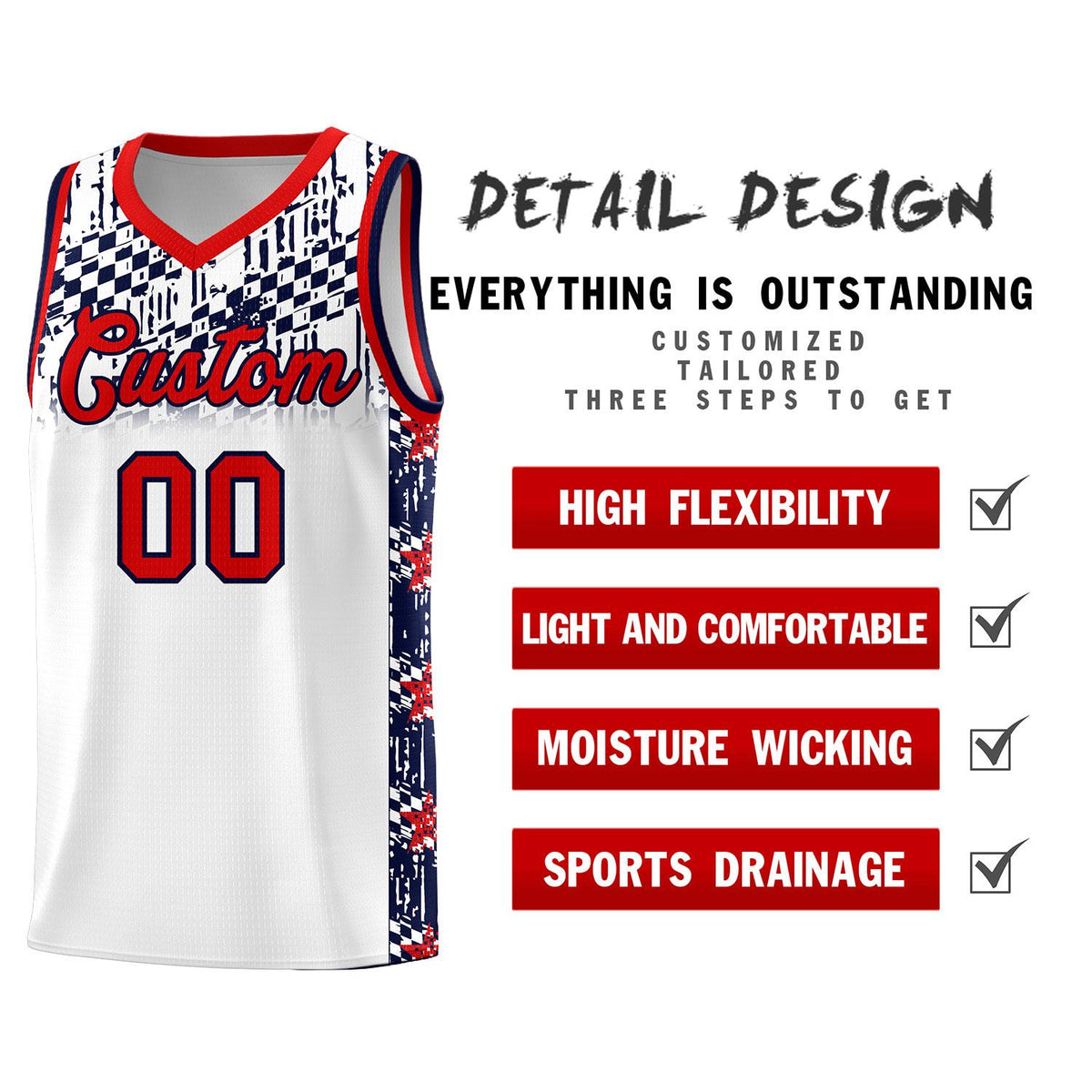 Custom White Mosaic Stars Pattern Sports Uniform Basketball Jersey|KXKSHOP