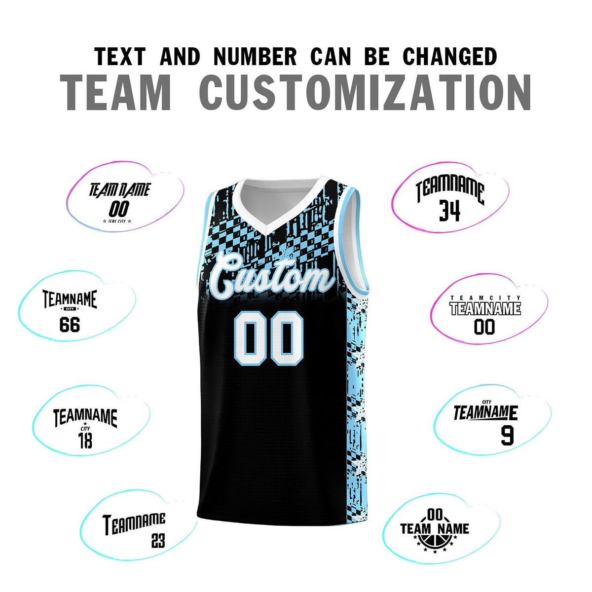 Custom Black Mosaic Stars Pattern Sports Uniform Basketball Jersey|KXKSHOP