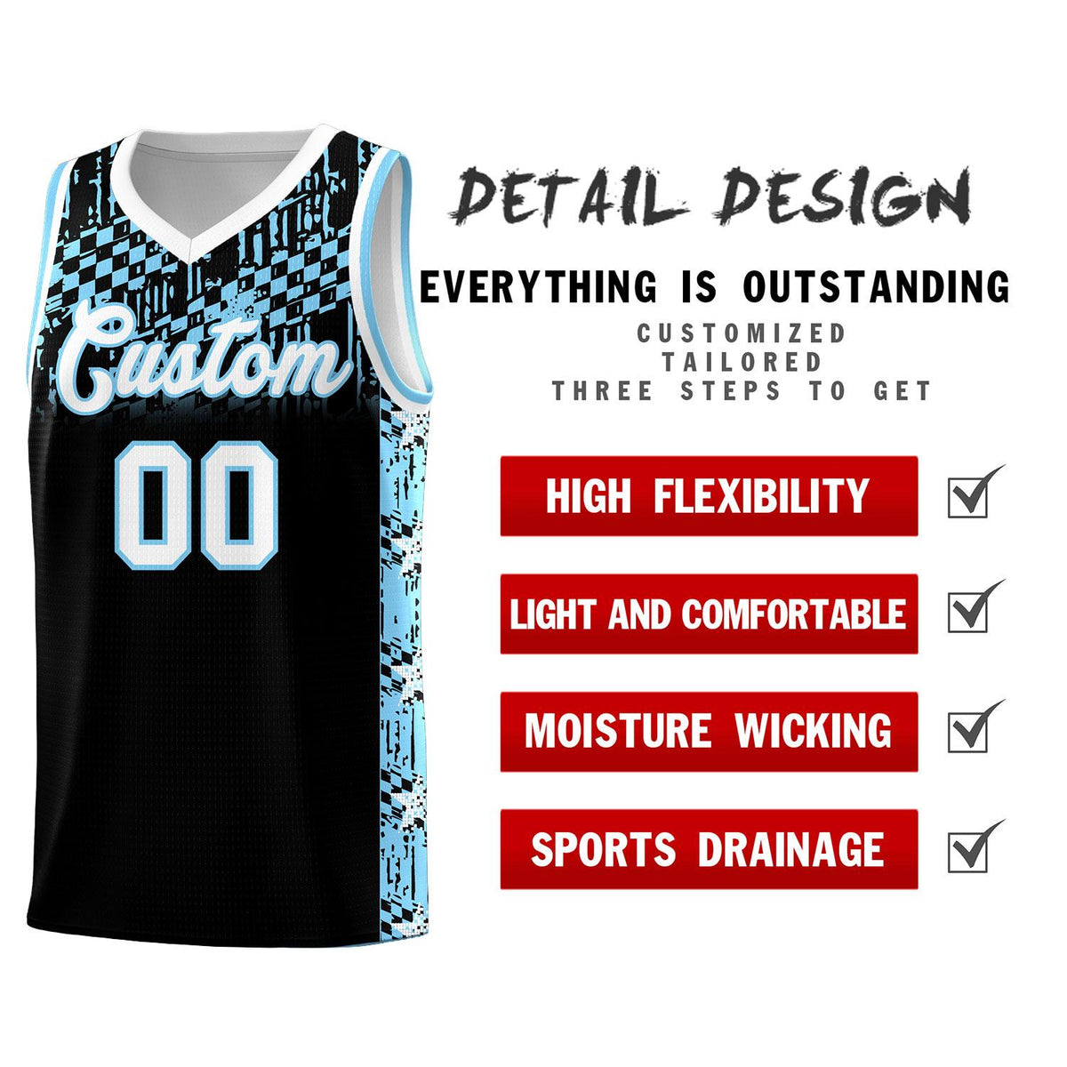 Custom Black Mosaic Stars Pattern Sports Uniform Basketball Jersey|KXKSHOP