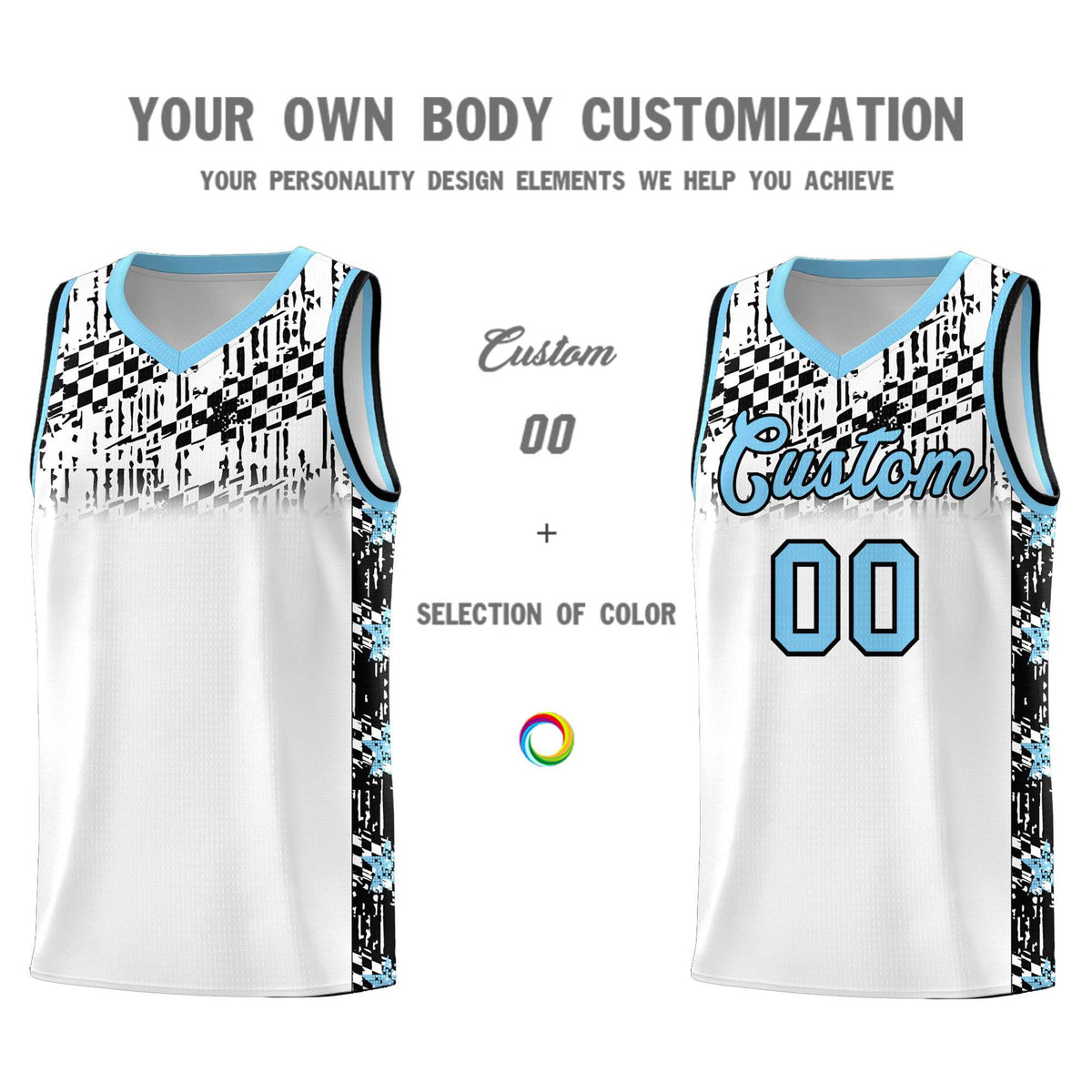 Custom White Mosaic Stars Pattern Sports Uniform Basketball Jersey|KXKSHOP