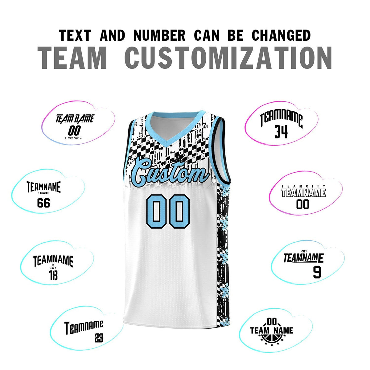 Custom White Mosaic Stars Pattern Sports Uniform Basketball Jersey|KXKSHOP