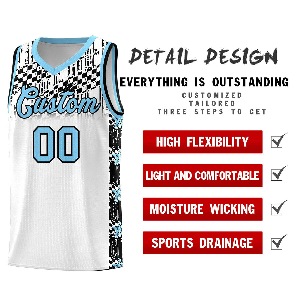 Custom White Mosaic Stars Pattern Sports Uniform Basketball Jersey|KXKSHOP