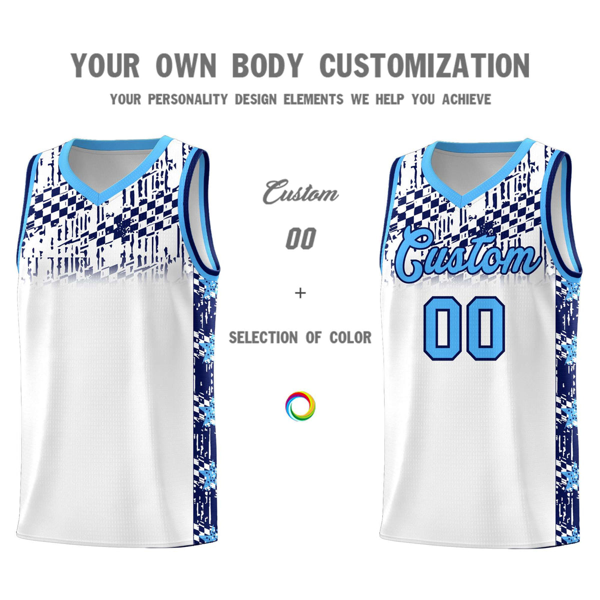 Custom White Mosaic Stars Pattern Sports Uniform Basketball Jersey|KXKSHOP