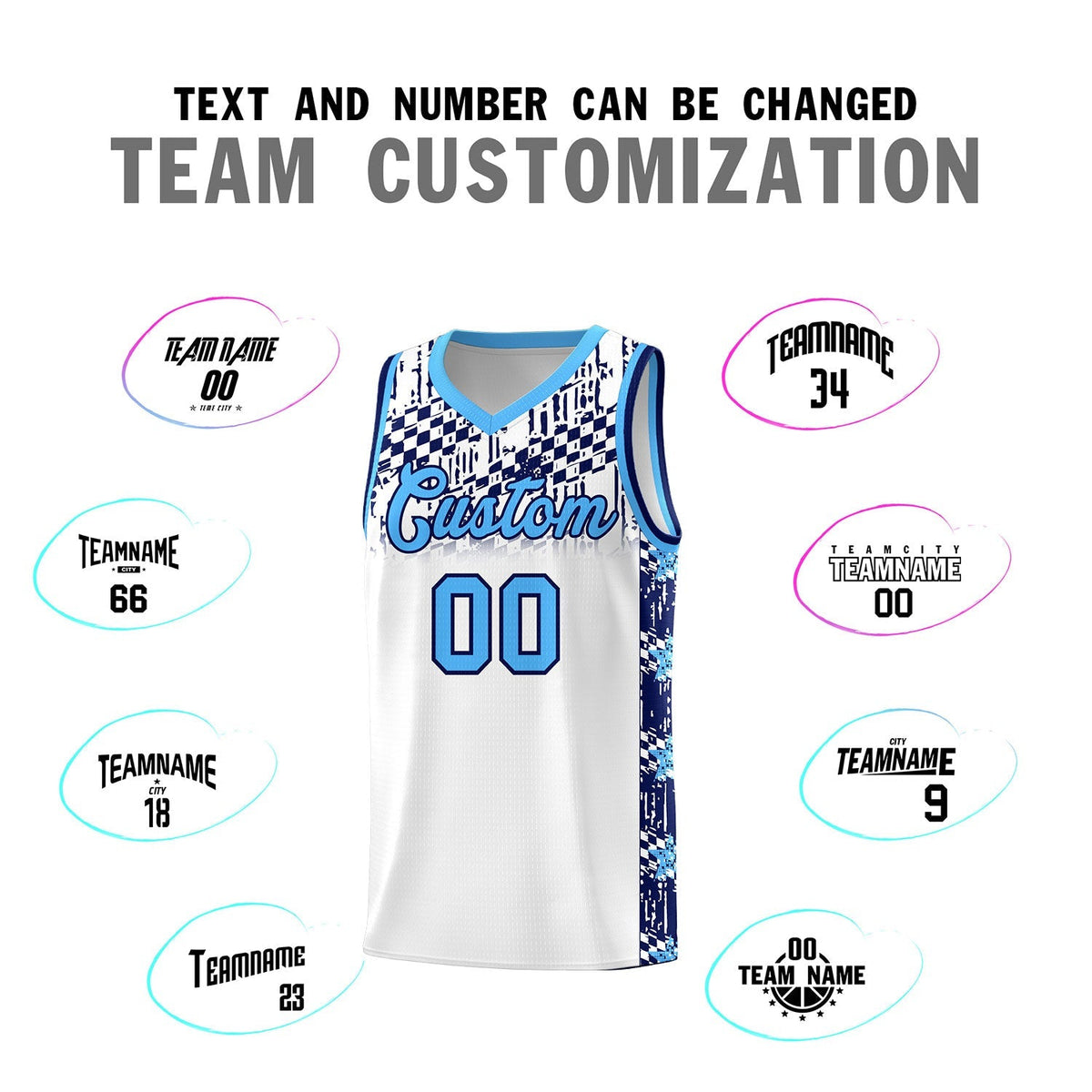 Custom White Mosaic Stars Pattern Sports Uniform Basketball Jersey|KXKSHOP