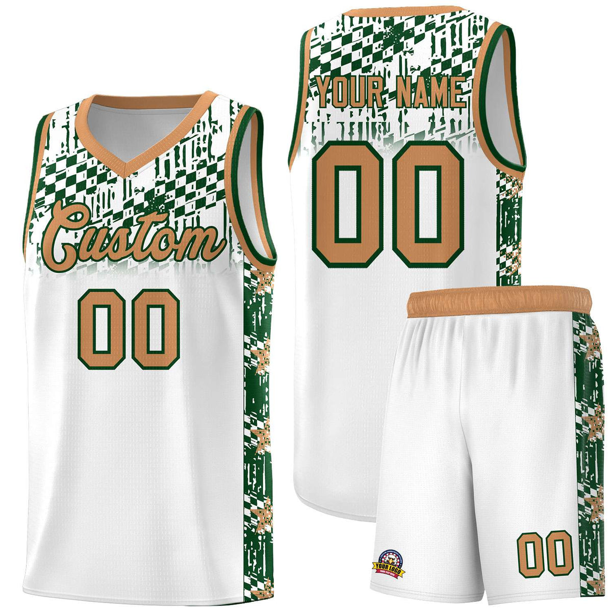 Custom White Mosaic Stars Pattern Sports Uniform Basketball Jersey|KXKSHOP