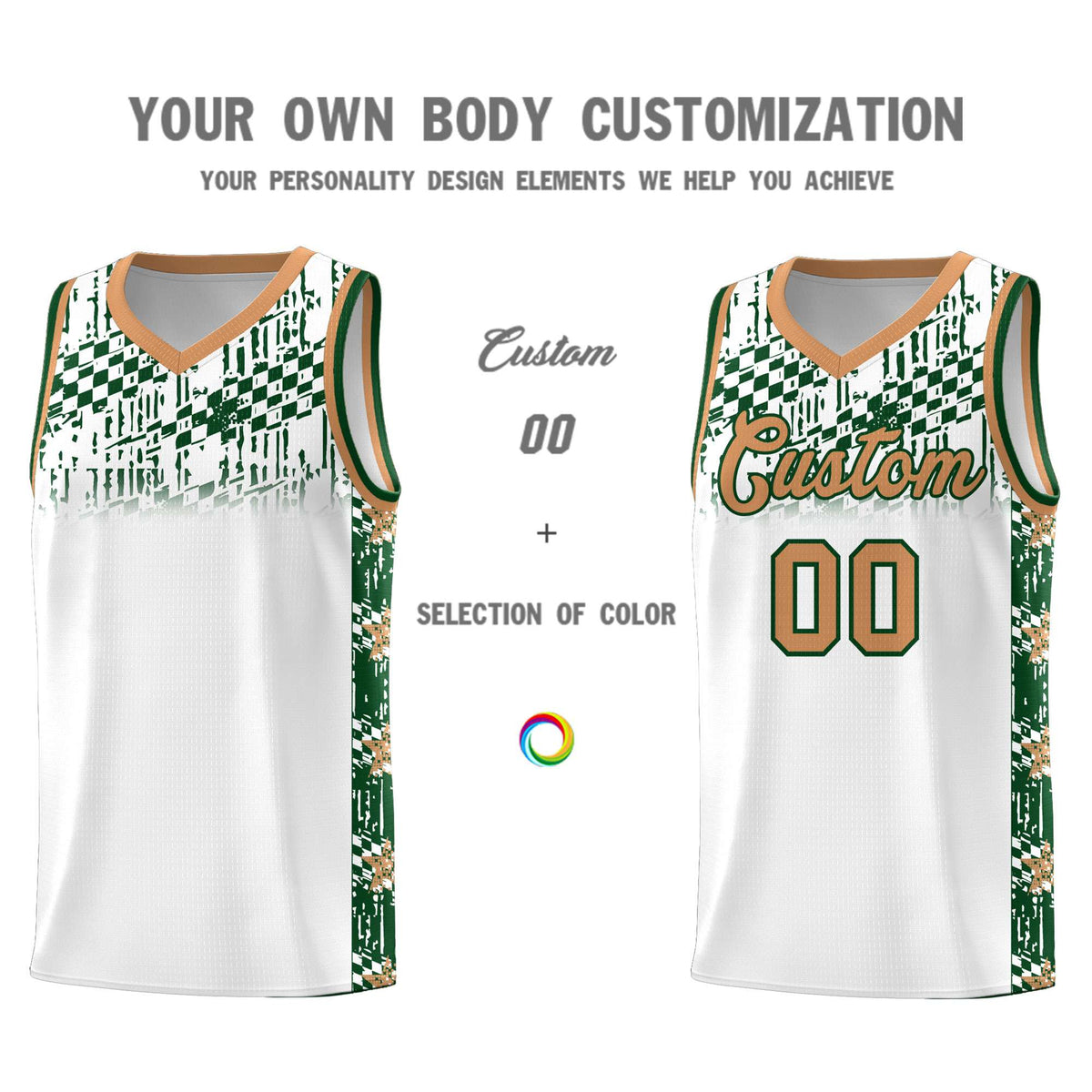 Custom White Mosaic Stars Pattern Sports Uniform Basketball Jersey|KXKSHOP