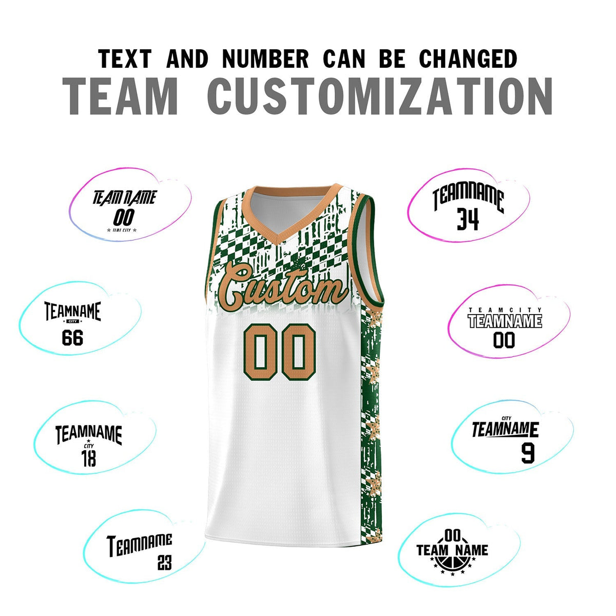 Custom White Mosaic Stars Pattern Sports Uniform Basketball Jersey|KXKSHOP