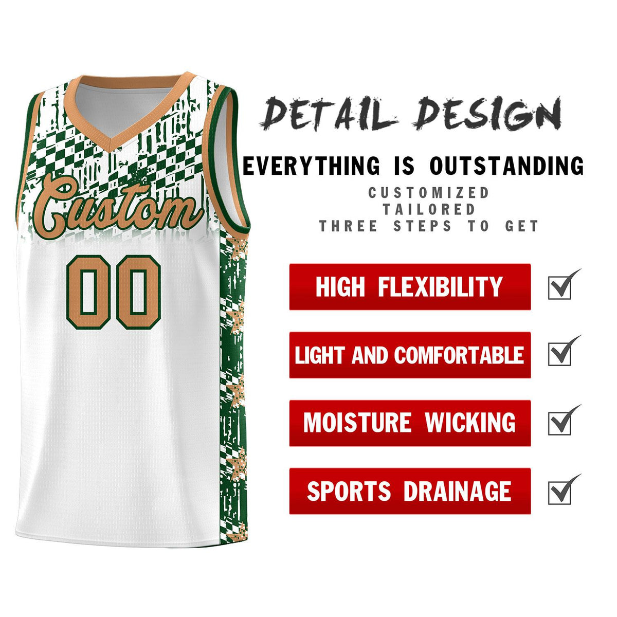 Custom White Mosaic Stars Pattern Sports Uniform Basketball Jersey|KXKSHOP
