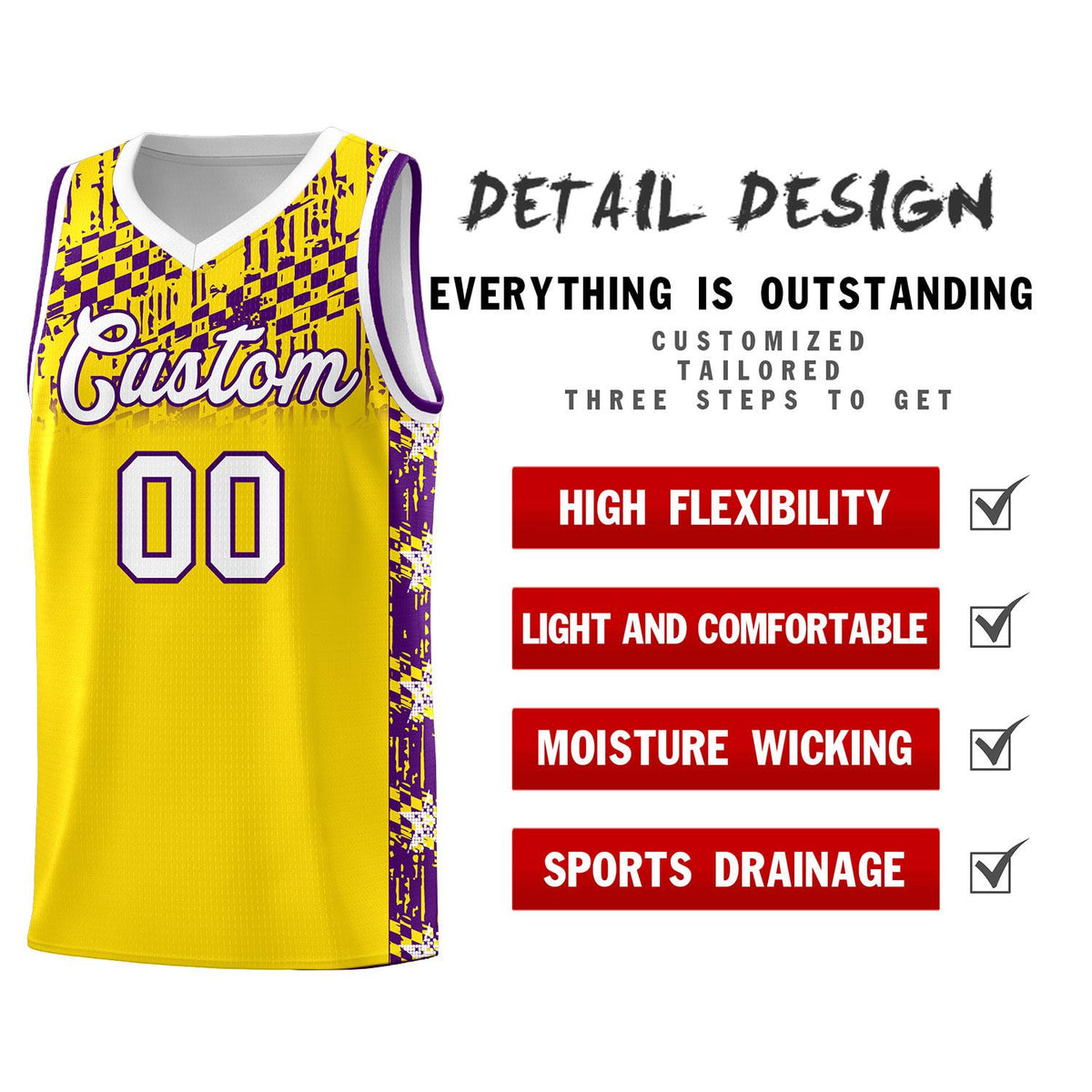 Custom Gold Mosaic Stars Pattern Sports Uniform Basketball Jersey|KXKSHOP
