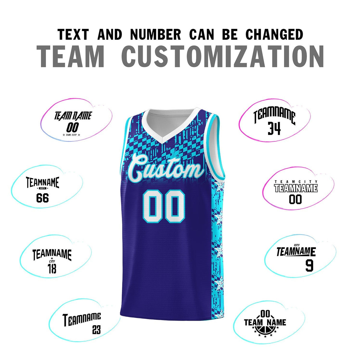 Custom Royal Mosaic Stars Pattern Sports Uniform Basketball Jersey|KXKSHOP