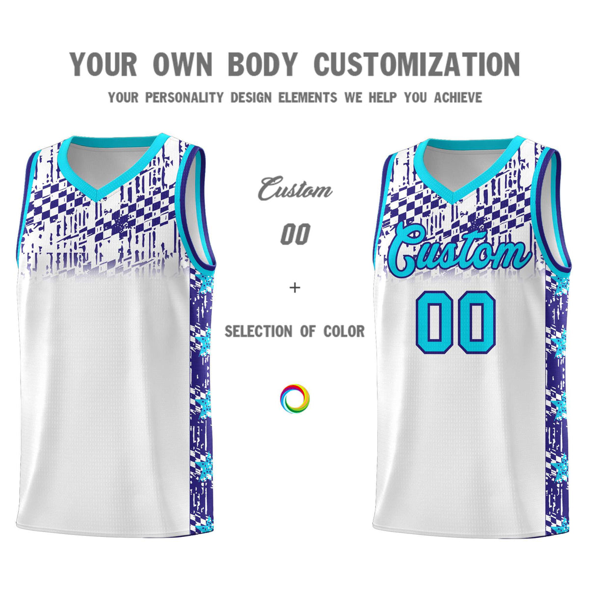 Custom White Mosaic Stars Pattern Sports Uniform Basketball Jersey|KXKSHOP