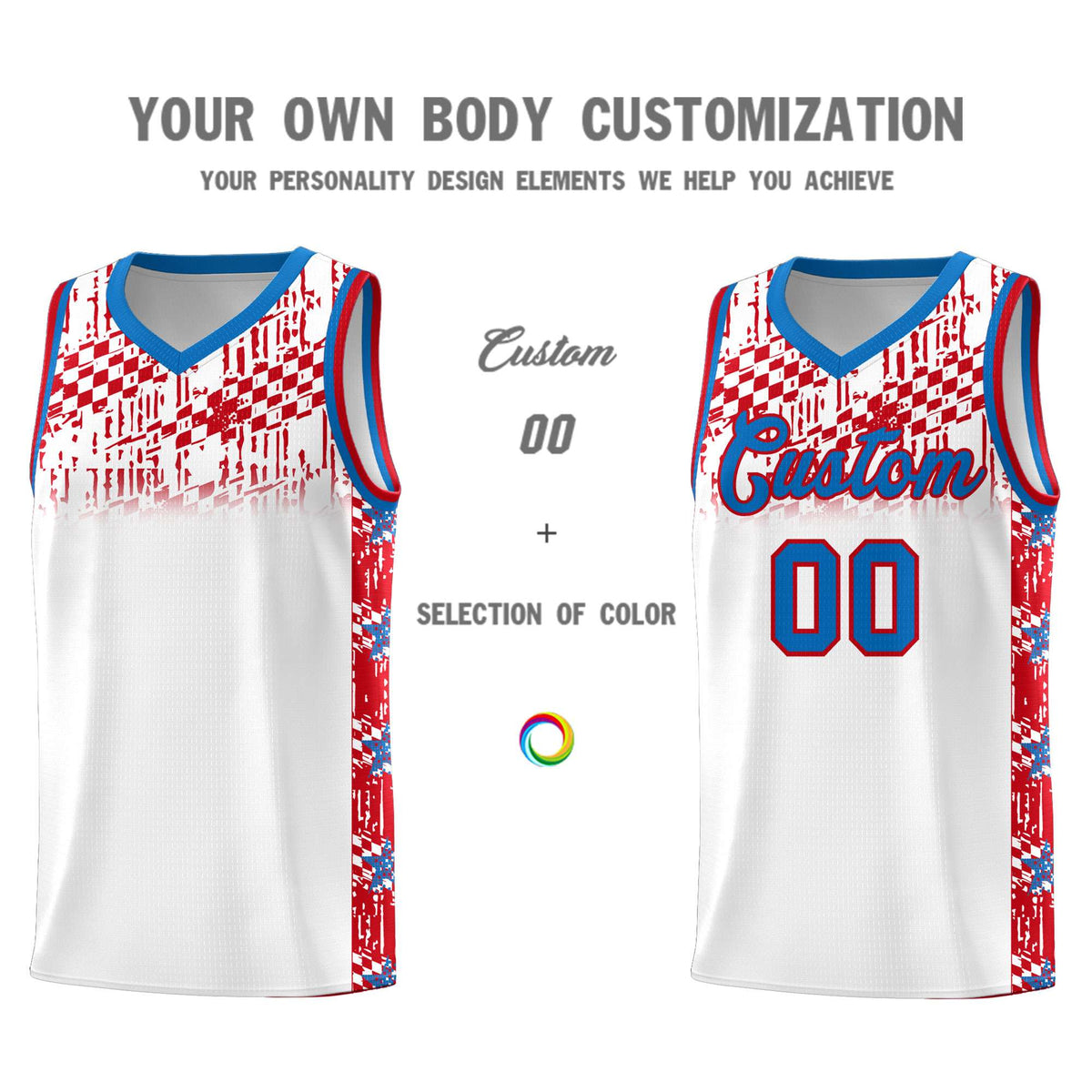 Custom White Mosaic Stars Pattern Sports Uniform Basketball Jersey|KXKSHOP