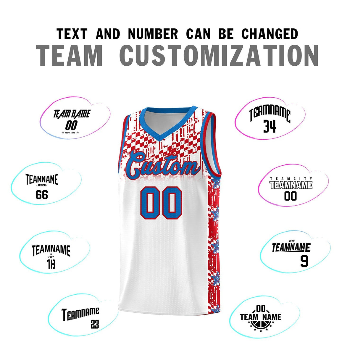 Custom White Mosaic Stars Pattern Sports Uniform Basketball Jersey|KXKSHOP